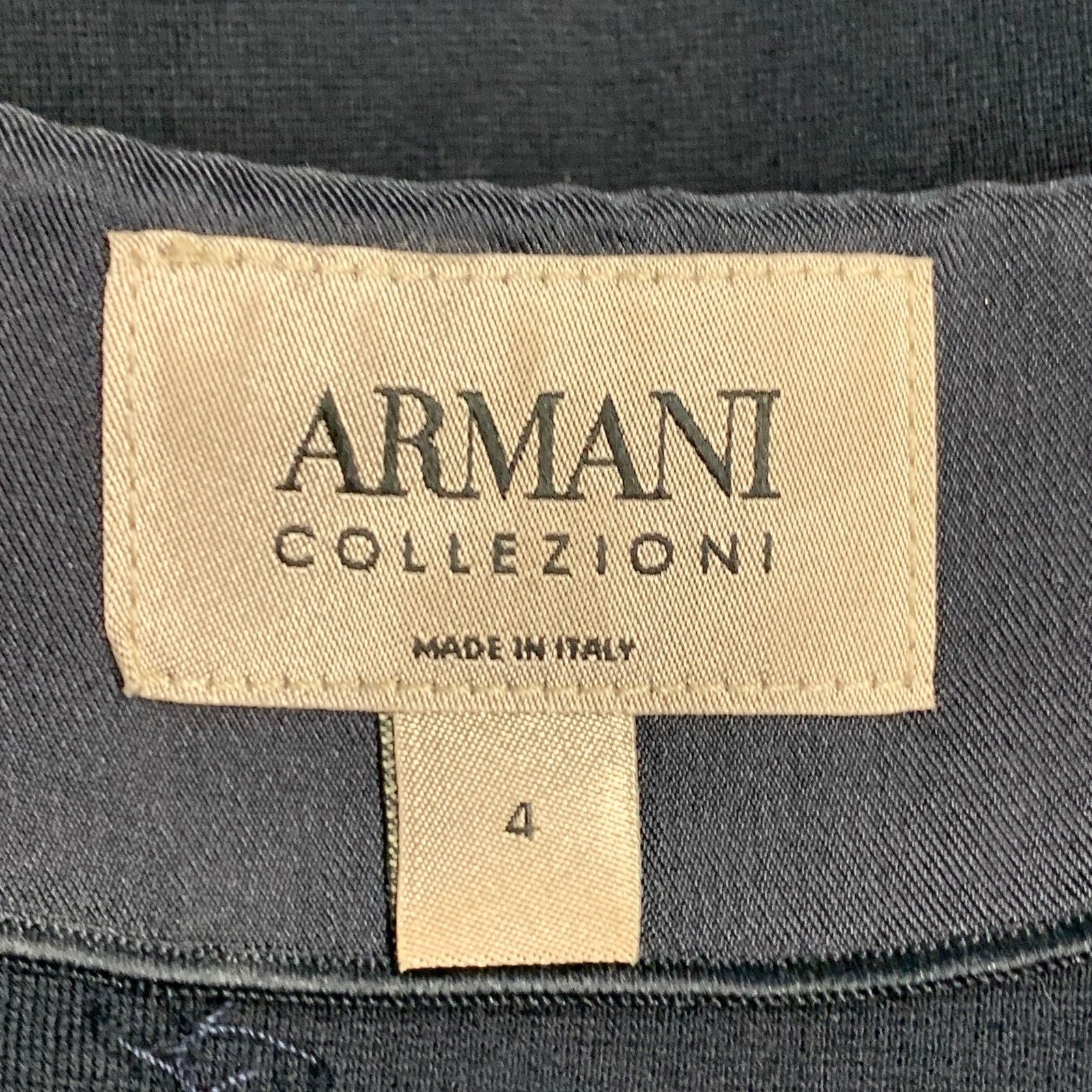 Armani Collezioni Size 4 Navy Viscose Blend Pleated Zip Up Dress Size S / US 4 / IT 40 - 5 Thumbnail