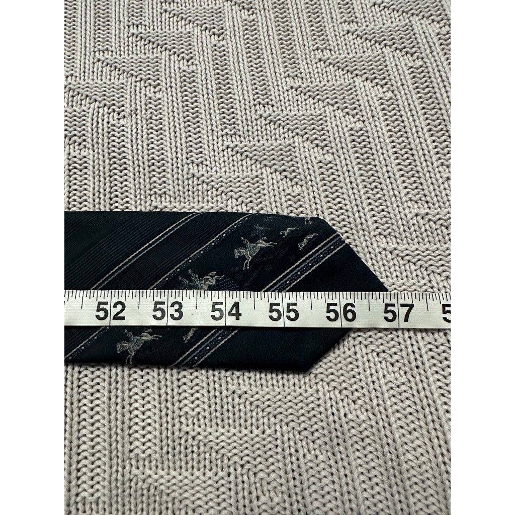 Other Vintage Le Dauphin navy foxhunting horses motif tie Size ONE SIZE - 5 Thumbnail
