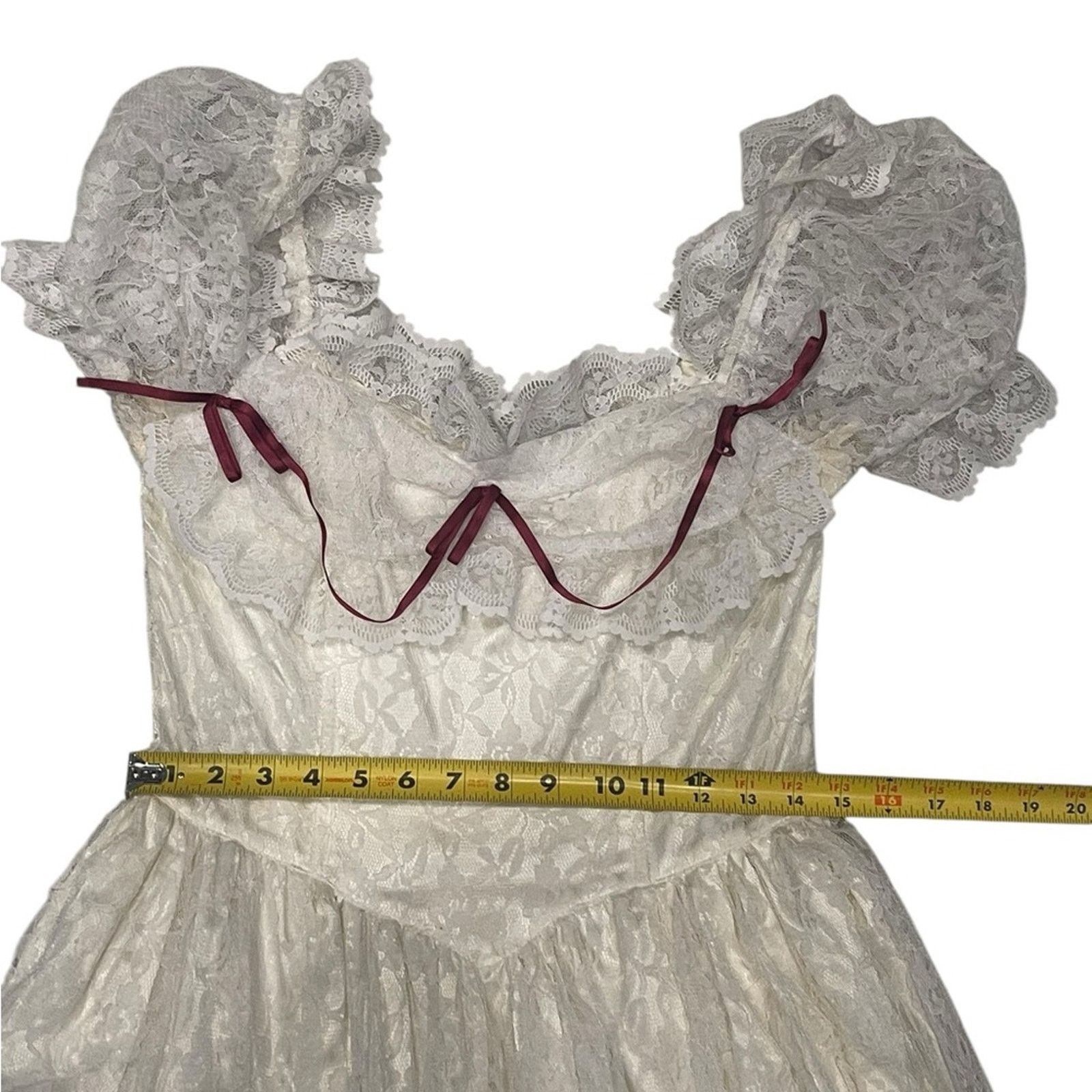 Other Gunne Sax Vtg ivory White Lace Maxi Dress Sz:11 Size ONE SIZE - 12 Thumbnail