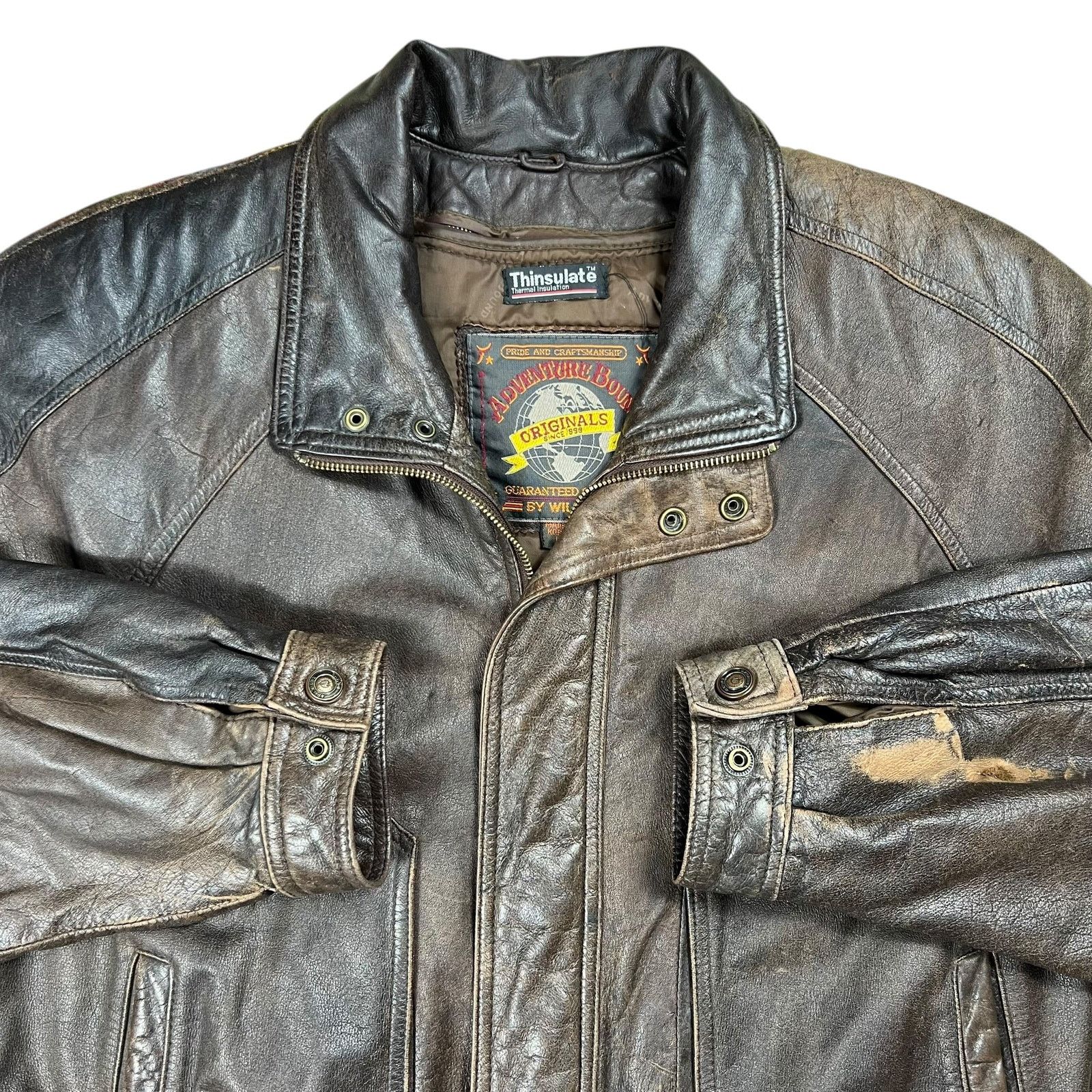 Vintage × Wilsons Leather Vintage 90s Wilsons Adventure Bound faded leather jacket (L) Size US L / EU 52-54 / 3 - 2 Thumbnail