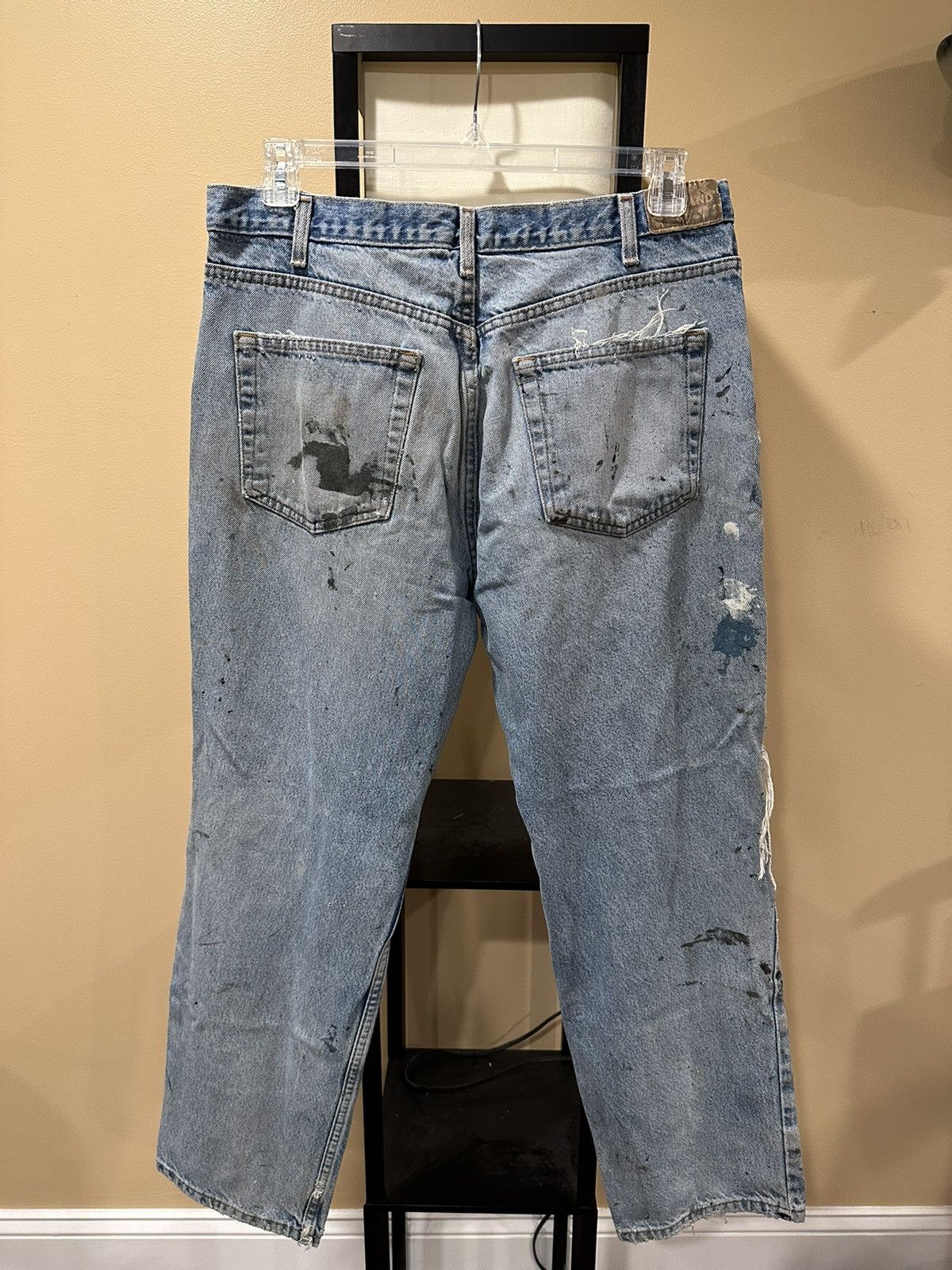 Kirkland Signature × Vintage Vintage Kirkland Distressed Blowout Painter Blue Denim Jeans Size US 36 / EU 52 - 5 Thumbnail