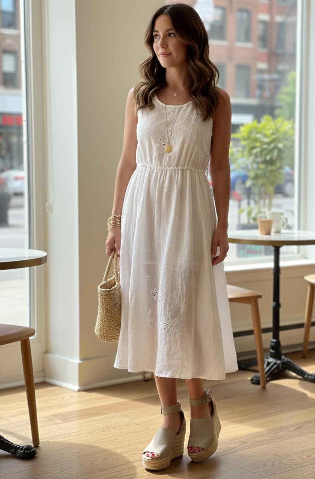 Other Indigo Rd. Beige Espadrille Wedge Sandals with Ankle Strap 9 Size US 9 / IT 39 - 2 Thumbnail