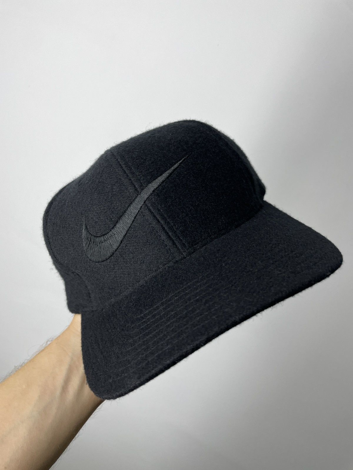 Nike Vintage 90s Big Embroidered Swoosh Wool Hat Rare Cap Size ONE SIZE - 6 Thumbnail