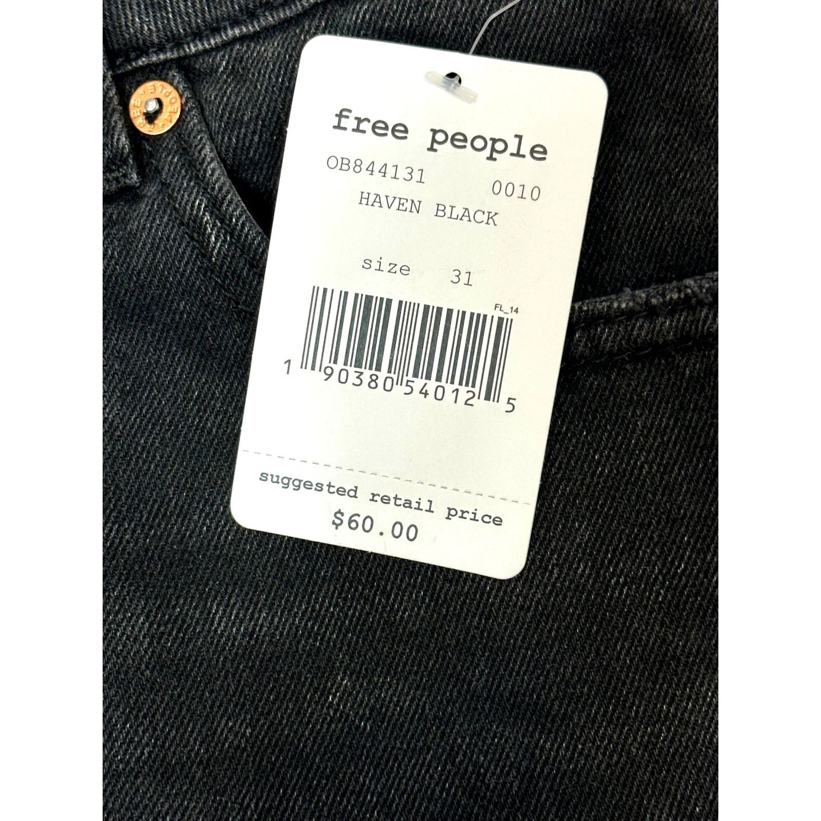 Free People Free People Zip It Up Denim Skirt Haven Black 31 Size 31" - 15 Thumbnail