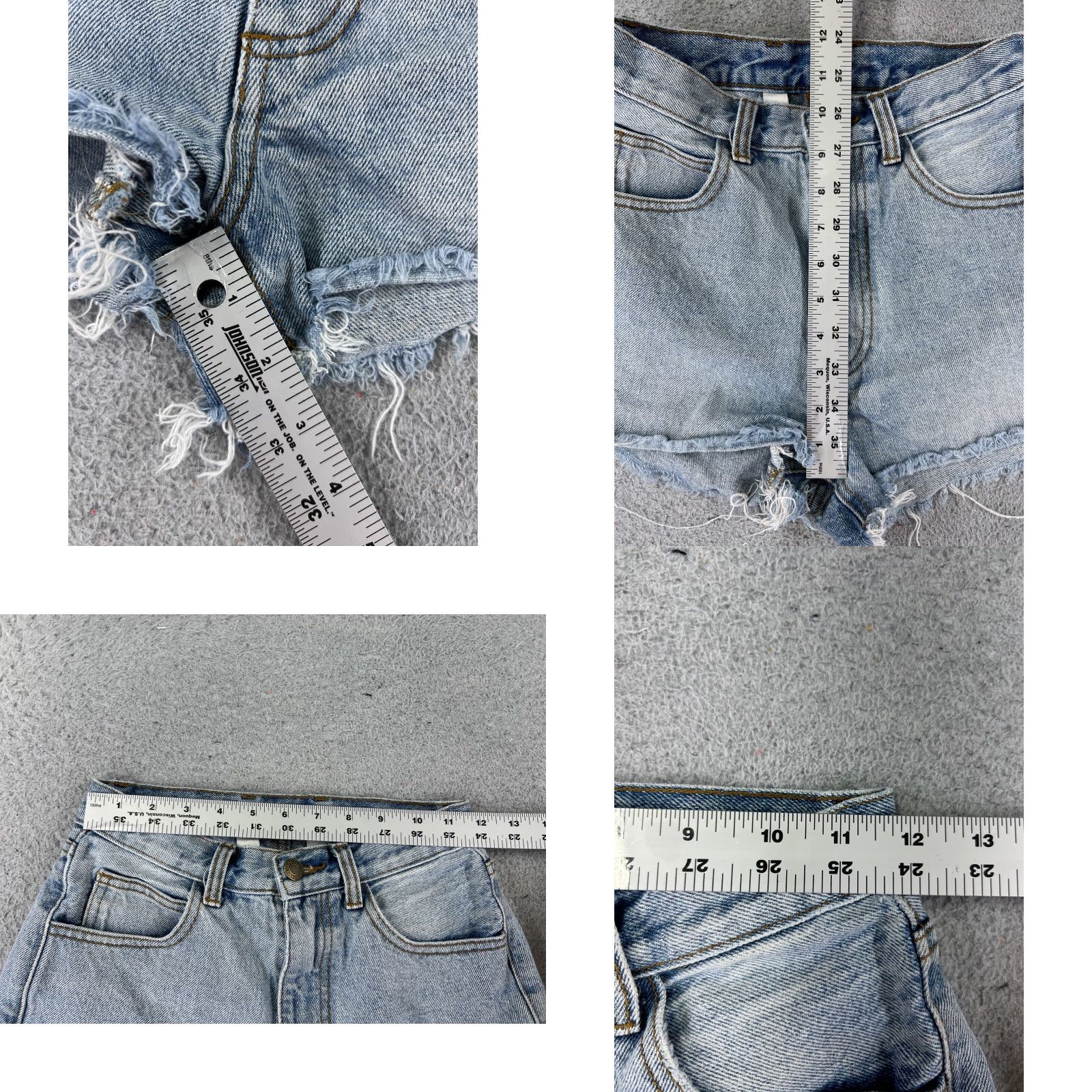Denime VINTAGE J Galt Shorts Womens Small Blue Denim Cutoff Low Rise Cotton Distressed 22x3 Size 28" / US 6 / IT 42 - 8 Thumbnail