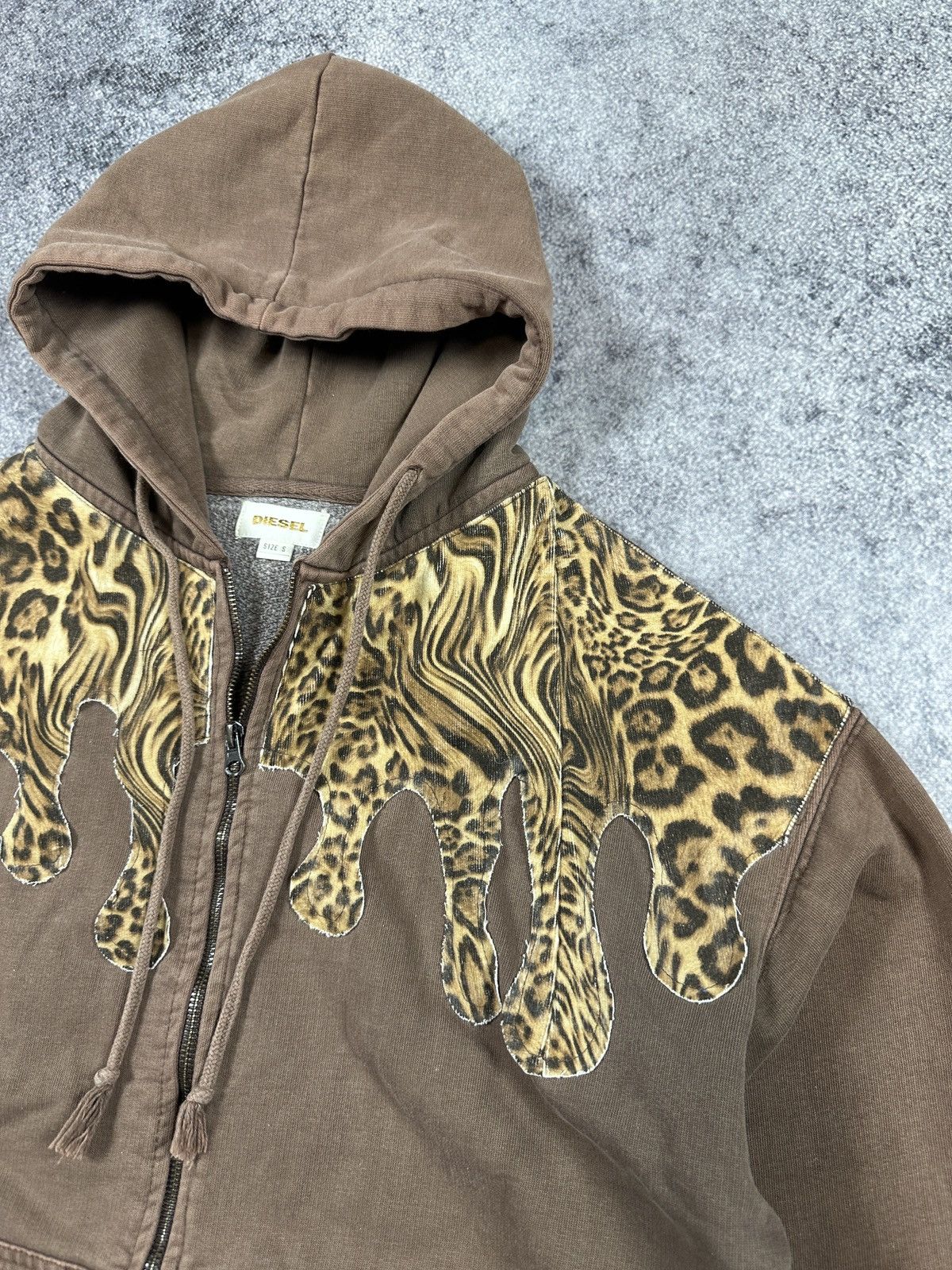 Diesel Y2K Vintage Diesel Custom zip up Hoodie Leopard Streetwear S Size US S / EU 44-46 / 1 - 3 Thumbnail