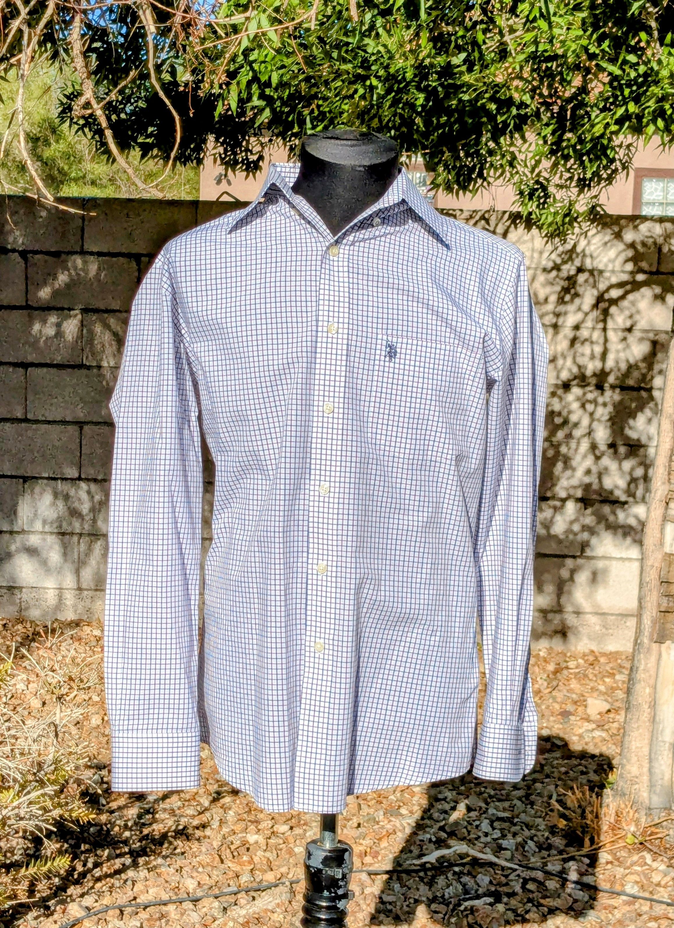 U.S. Polo Assn. U.S. Polo Assn. Button Single Pocket Check Dress Shirt EUC Size US M / EU 48-50 / 2 - 1 Thumbnail