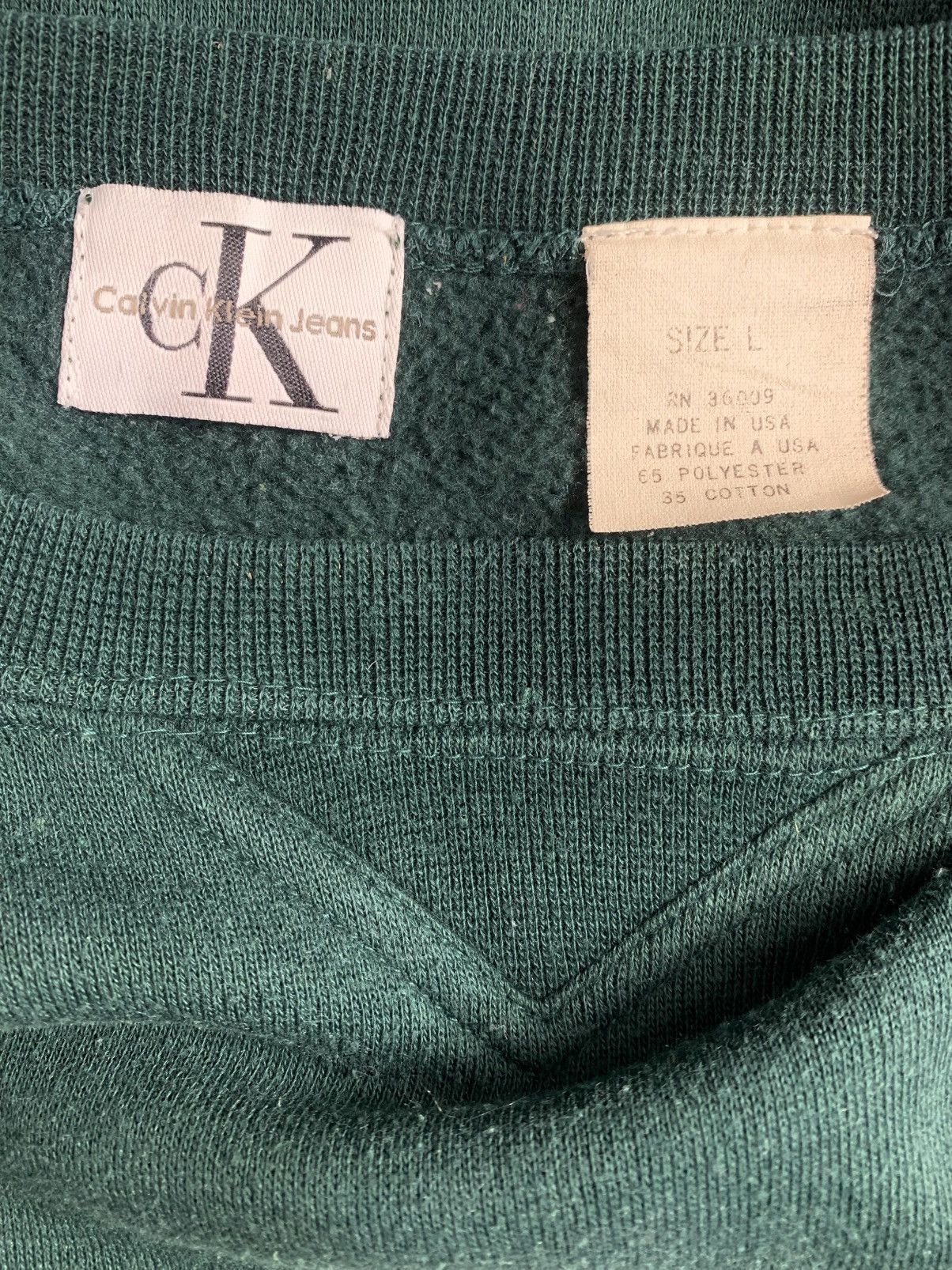Calvin Klein vintage green Calvin Klein crewneck Streetwear sweatshirt Size US XL / EU 56 / 4 - 8 Thumbnail