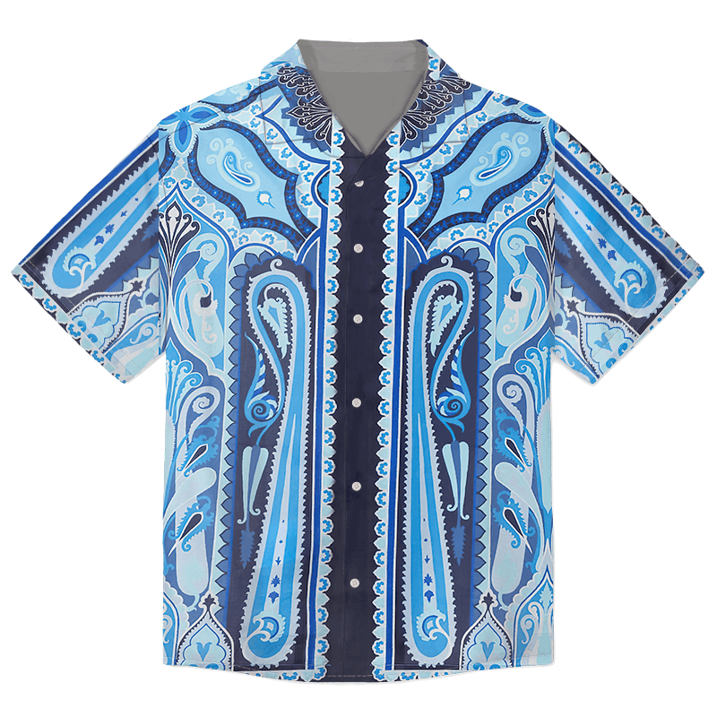 The Unbranded Brand Paisley-Print Bowling Shirt, Flair Meets Modern Street Style Size US S / EU 44-46 / 1 - 2 Thumbnail