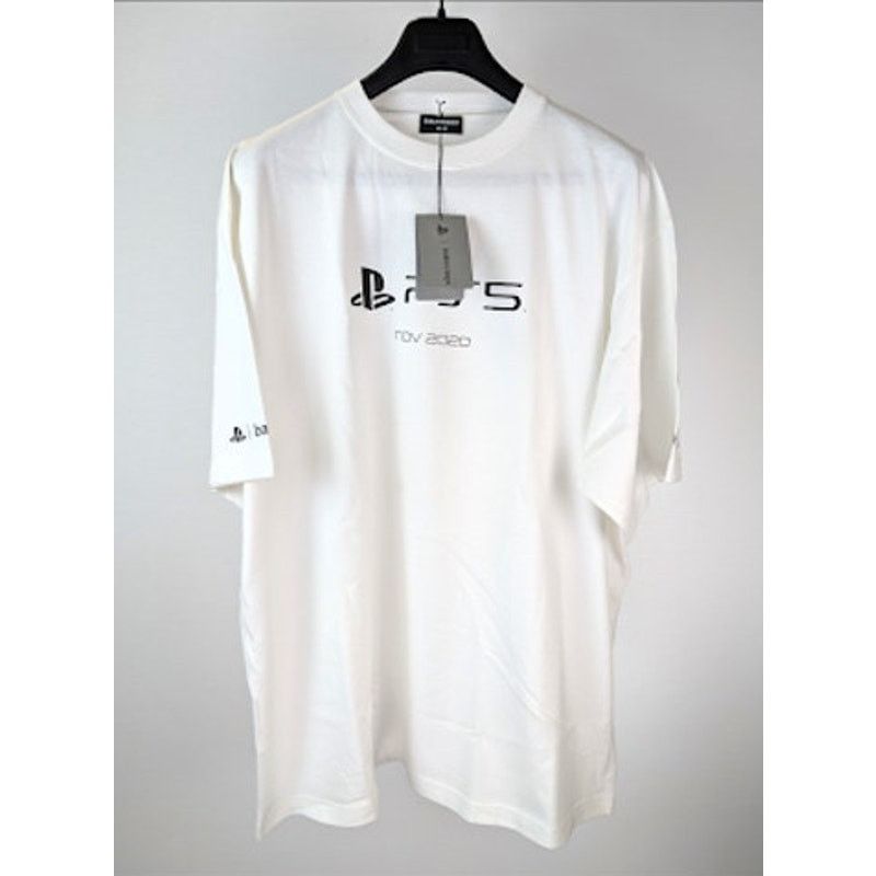 Balenciaga × Playstation o1rshd1 5 Boxy Logo T-Shirt in White / Black Size US XL / EU 56 / 4 - 3 Thumbnail