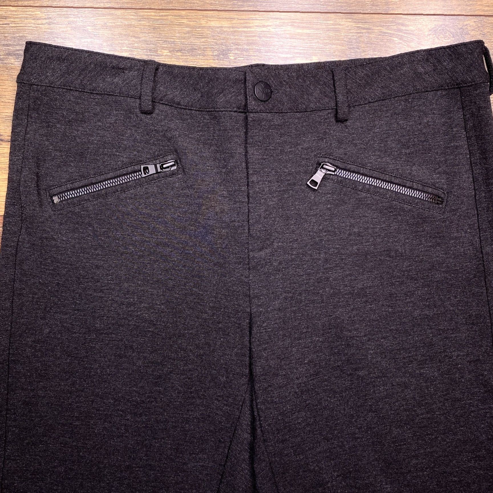 NYDJ NYDJ Ankle Pants 10 Charcoal Stretch Ponte Zip Pockets Size 32" / US 10 / IT 46 - 3 Thumbnail