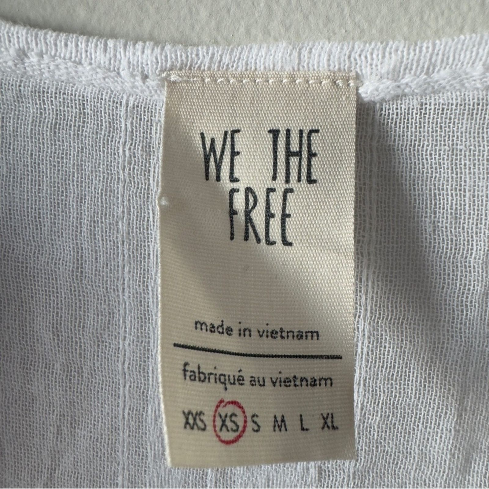 Free People Free People We the Free White Women's Henley Top Long Sleeve Size XS / US 0-2 / IT 36-38 - 10 Thumbnail