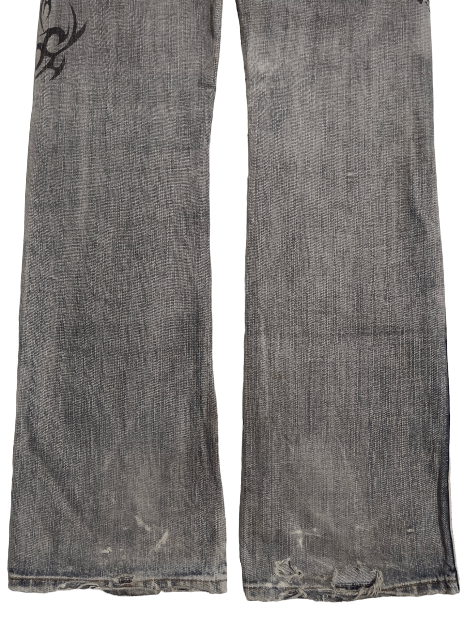 semanticdesign Semantic Design Tribal Tattoo Distressed Flare Denim Size US 30 / EU 46 - 5 Thumbnail