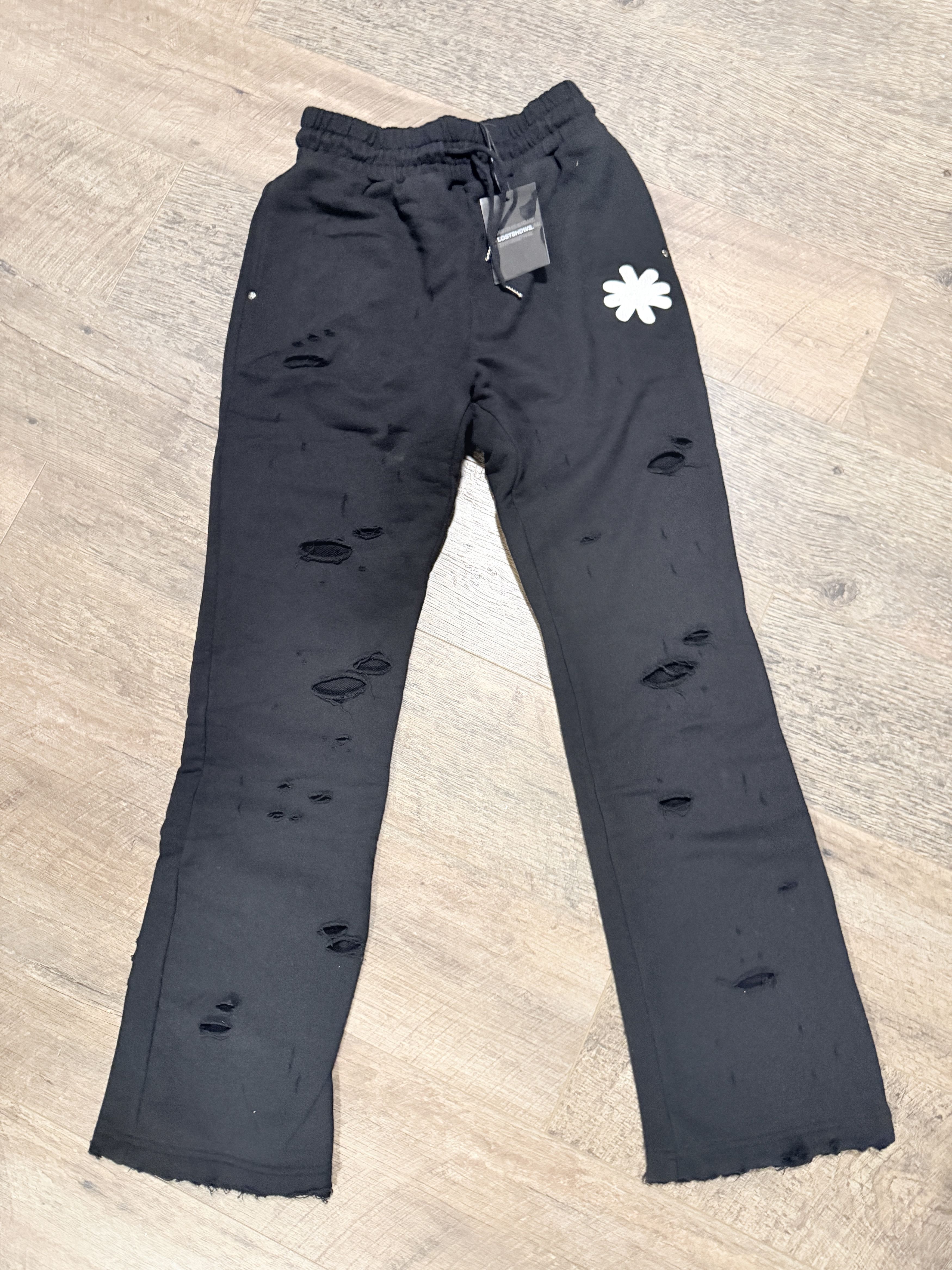 LOSTSHDWS LostShdws Distressed Logo Sweatpants Size US 32 / EU 48 - 1 Thumbnail