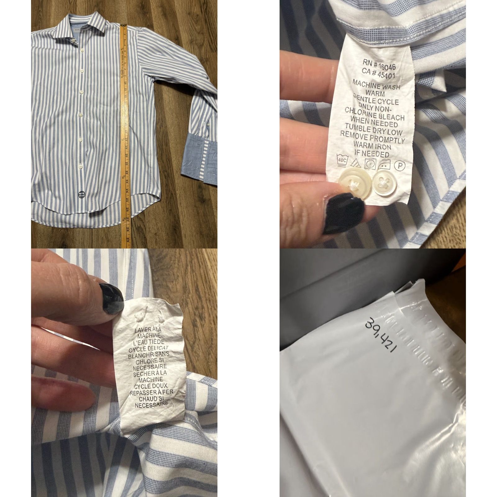 Vintage Marc New York Shirt Mens 15 32/33 Blue White Striped Button Up Authentic Fit Shirt Mens Regular Blue Striped 15 32/33 Button-Up Mens Size US M / EU 48-50 / 2 - 8 Thumbnail