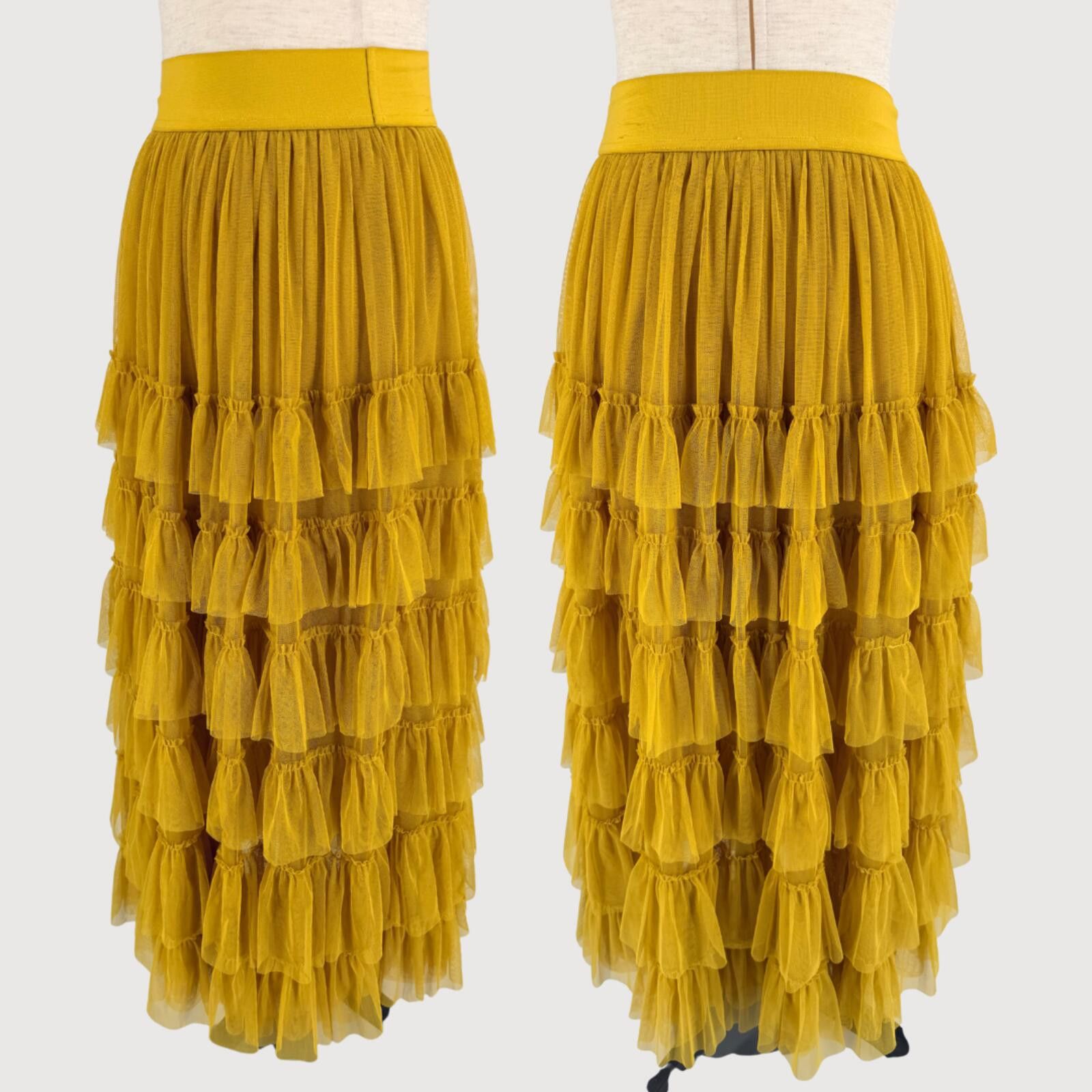 Boden Boden Tiered Tulle Ruffle Midi Skirt 2 Size 26" / US 2 / IT 38 - 3 Thumbnail