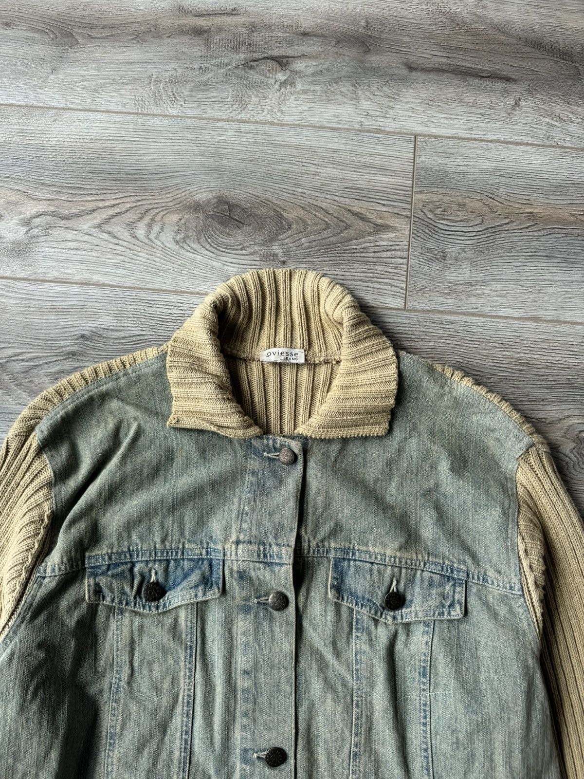 If Six Was Nine Vintage Japan Style Denim&Knit Y2k Woman's Jacket Size M / US 6-8 / IT 42-44 - 3 Thumbnail