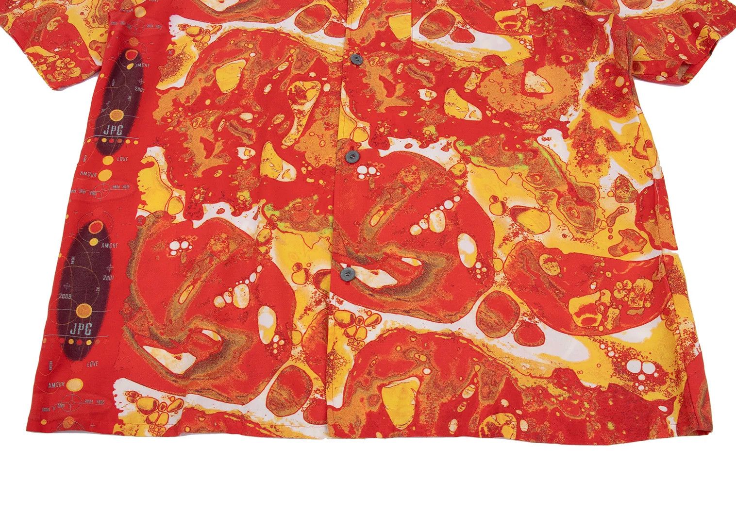 Jean Paul Gaultier Rayon Bubble Print Short Sleeve Shirt in Red and Yellow Size US M / EU 48-50 / 2 - 7 Thumbnail