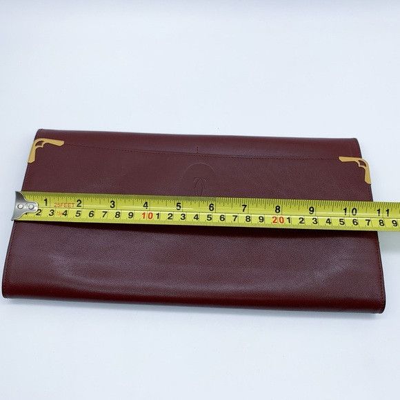 Cartier Cartier Les Must de Cartier Burgundy Leather Calfskin Clutch Size ONE SIZE - 15 Thumbnail