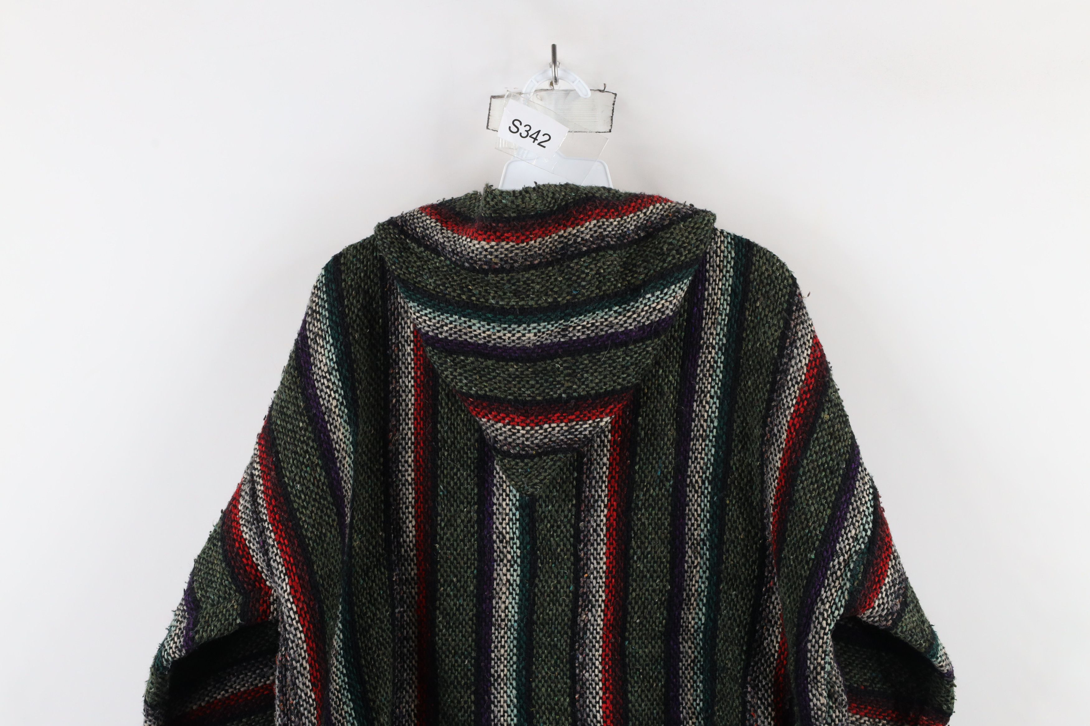 Vintage Vintage 90s Streetwear Knit Drug Rug Hoodie Sweatshirt Size US L / EU 52-54 / 3 - 9 Thumbnail