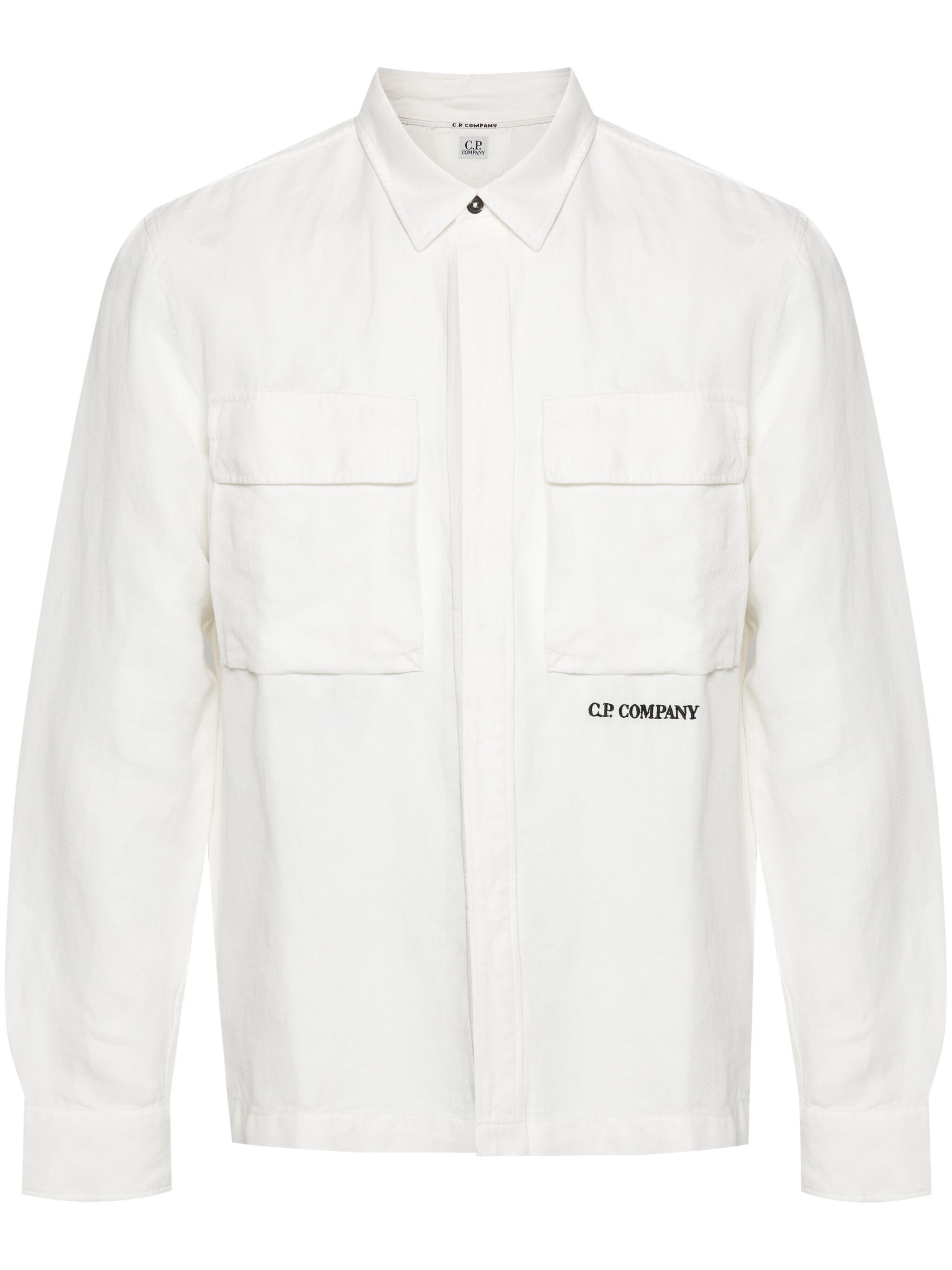 C.P. Company o1y1224 Solid Color Shirt in White Size US S / EU 44-46 / 1 - 1 Thumbnail