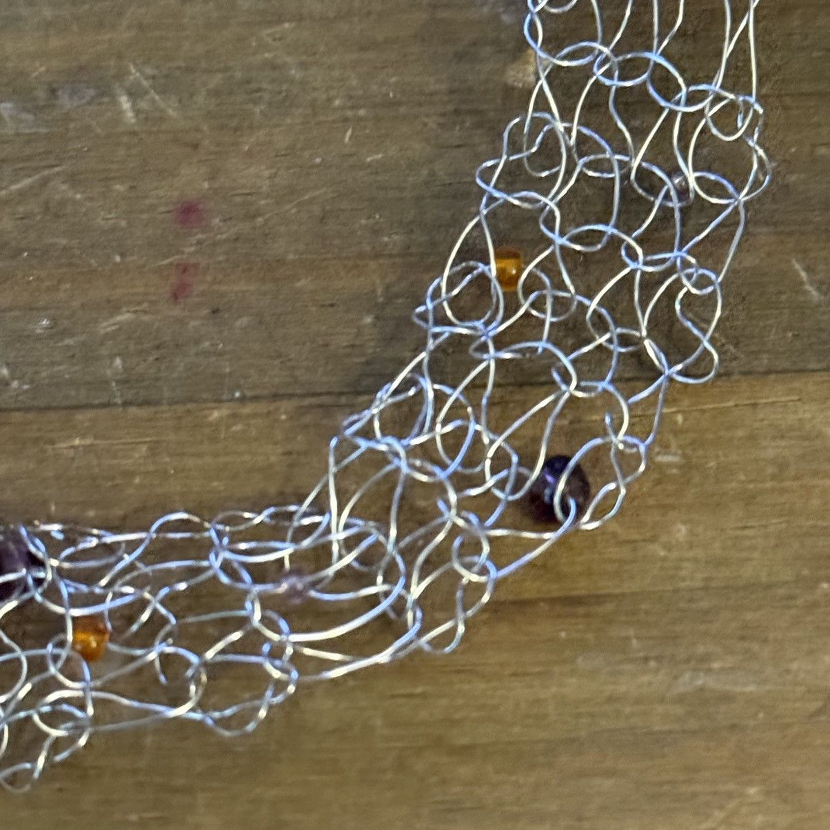 Other Silver tone mesh wire bead choker necklace Size ONE SIZE - 4 Thumbnail
