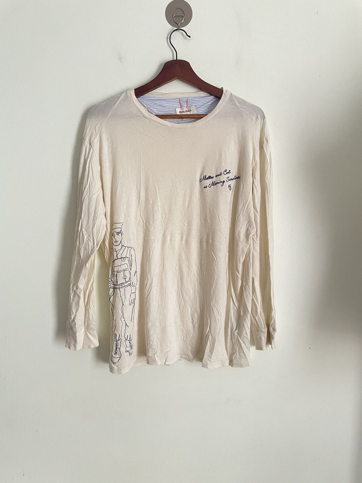 Diesel Diesel White Long Sleeves Tshirt Size US L / EU 52-54 / 3 - 1 Thumbnail