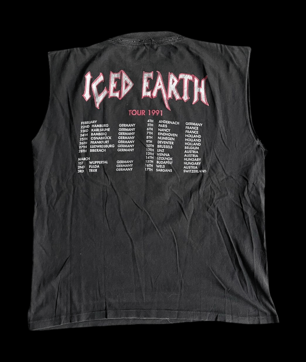 Vintage Vintage Iced Earth Tour Shirt (1991) Size US L / EU 52-54 / 3 - 2 Thumbnail
