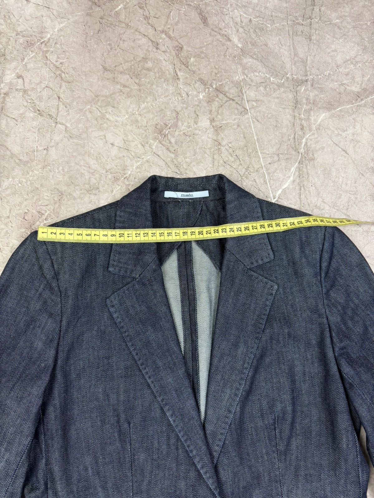 Malo Malo Italy Blue Cotton Denim Look Blazer Jacket Women's sz S Size S / US 4 / IT 40 - 12 Thumbnail