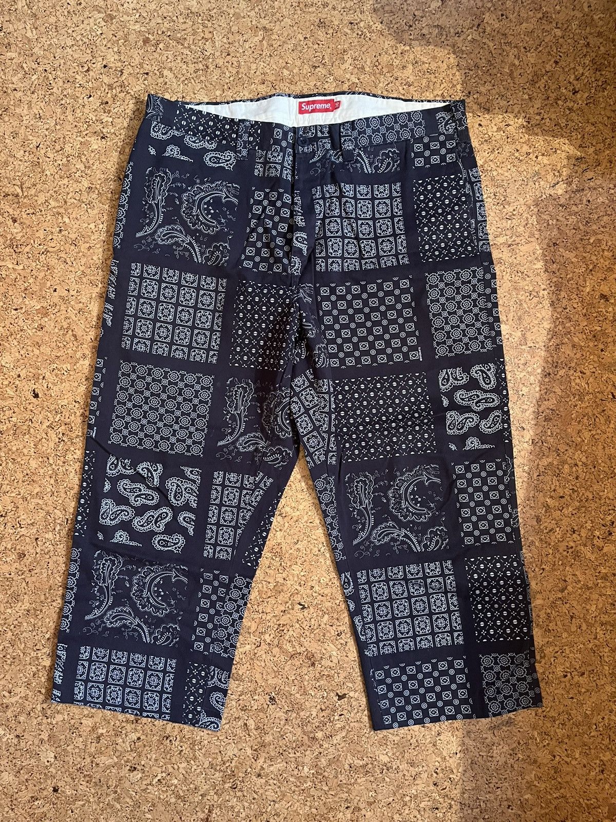 Supreme Vintage Rare Supreme Bandana Print Chino Arc Logo