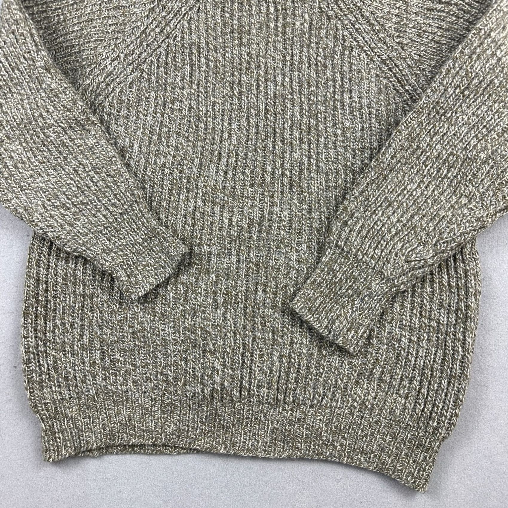 CO VINTAGE Dunn & Co Kilspindie Sweater Men XL Brown Earth Tone Ribbed Wool Marled Pullover Knit Wool Solid Pattern Casual Preppy Collarless Long Sleeve Size US XL / EU 56 / 4 - 3 Thumbnail