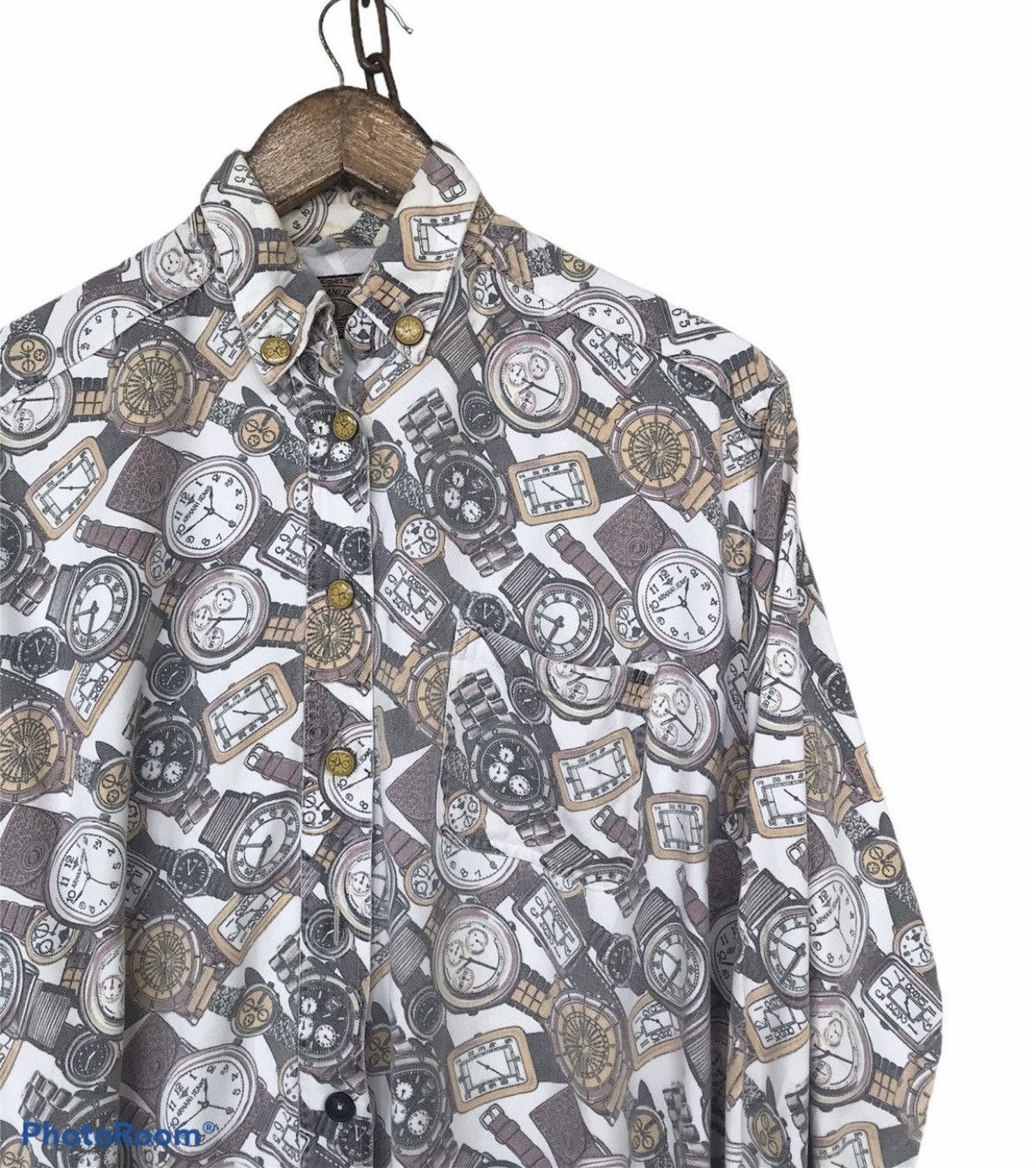 Armani × Vintage Vintage Armani Jeans Clock Ovprint Shirt Size S / US 4 / IT 40 - 4 Thumbnail