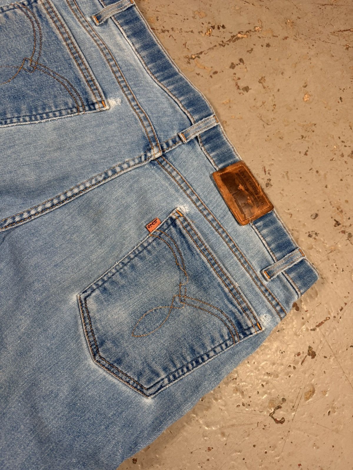 Levi's Vintage Distressed Orange Tag 1970s Denim Jeans Size US 38 / EU 54 - 3 Thumbnail