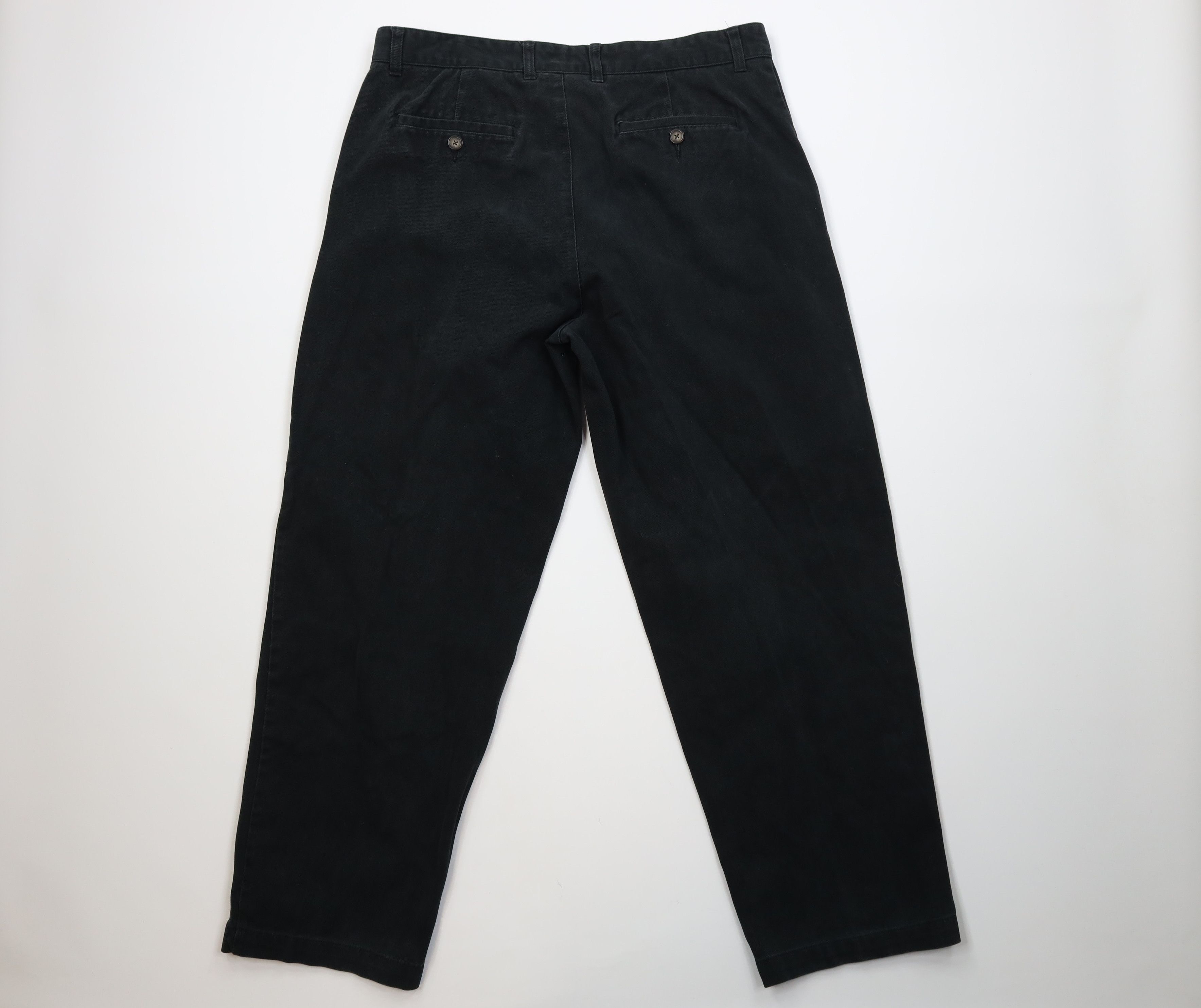 Vintage Vintage 90s Streetwear Wide Leg Twill Pants Trousers Black Size US 38 / EU 54 - 9 Thumbnail
