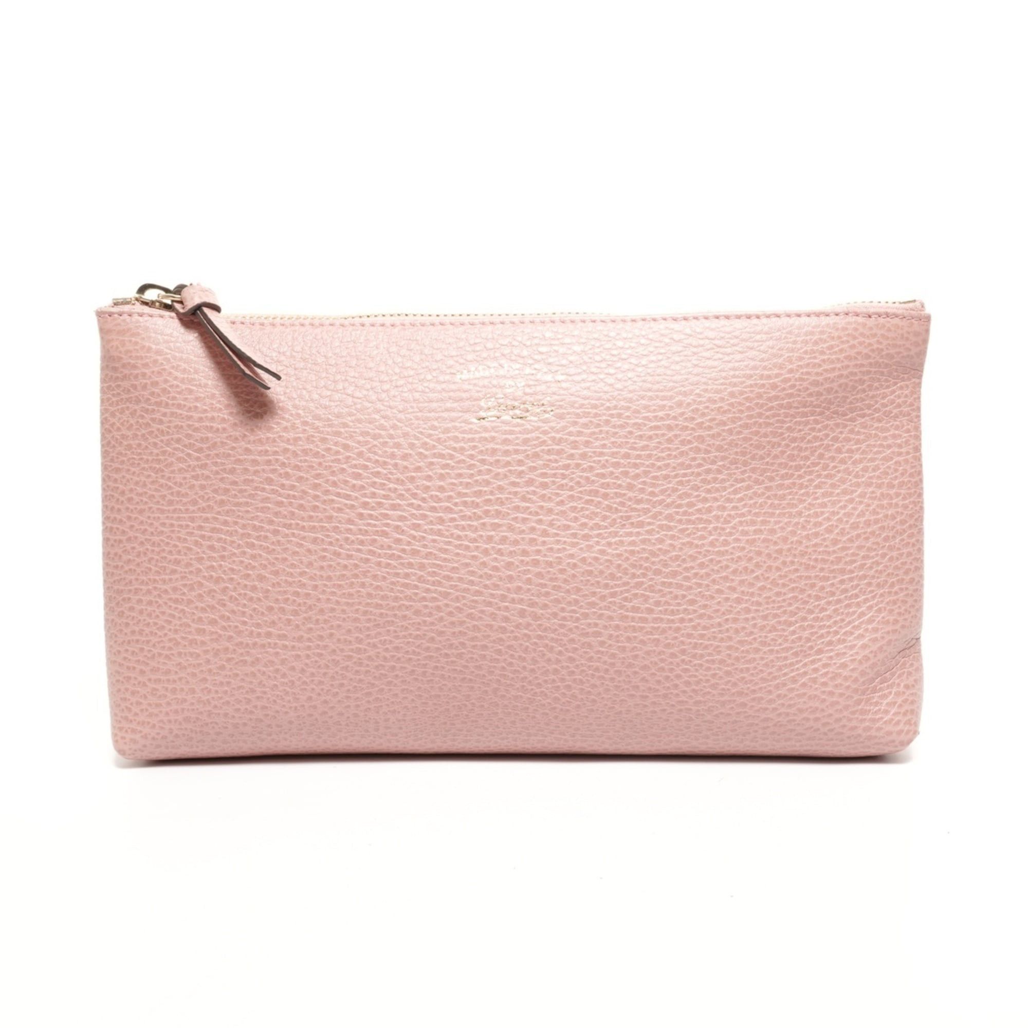 Gucci Gucci Leather Clutch Bag Pouch Pink WS26108 Size ONE SIZE - 1 Thumbnail
