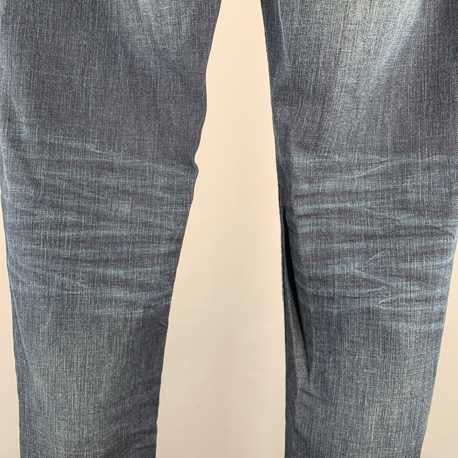 John Varvatos Size 32 Blue Distressed Cotton Blend Straight Jeans Size US 32 / EU 48 - 5 Thumbnail