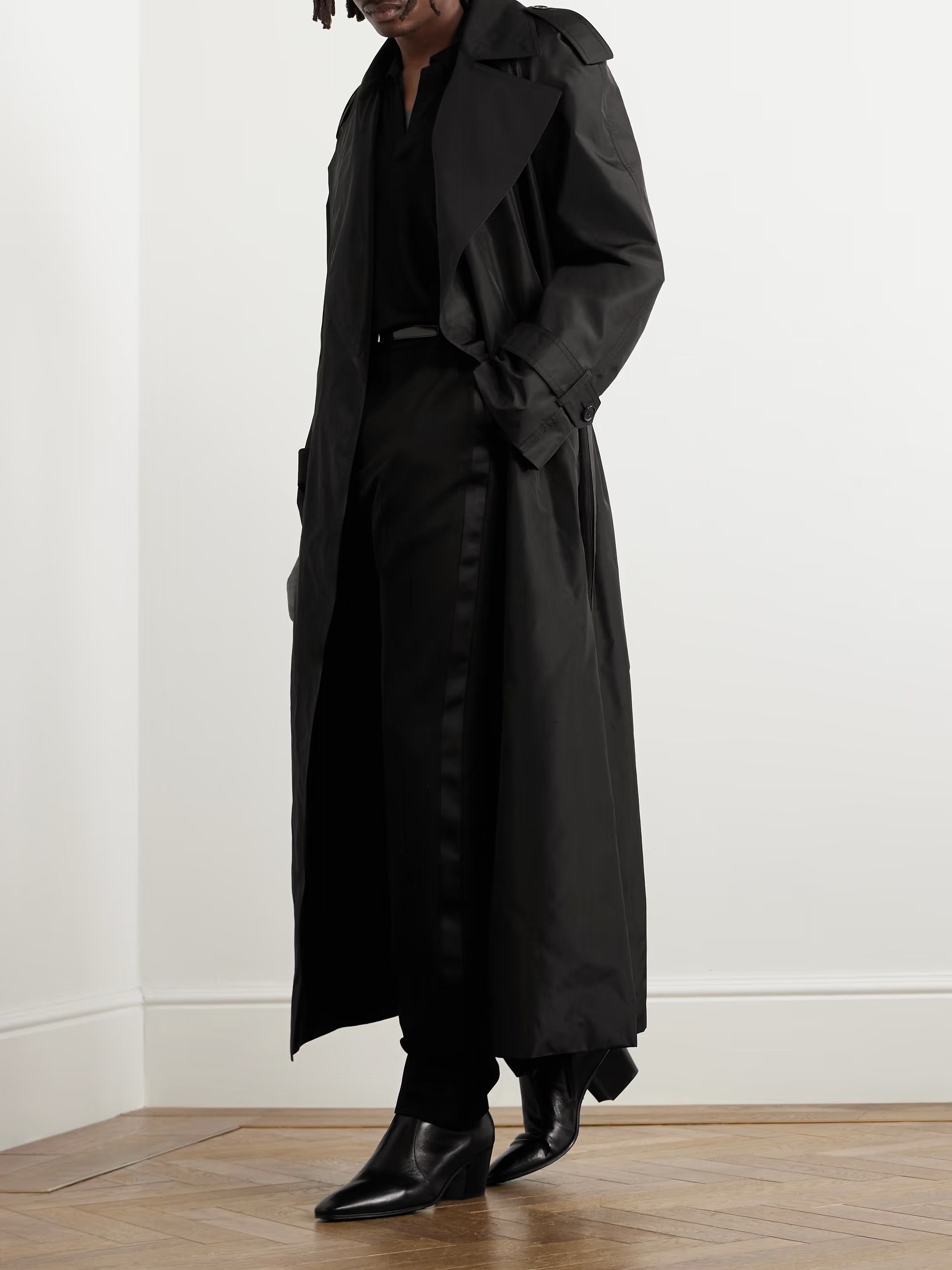 Saint Laurent Paris o1bcso1str1024 Trench Long in Black Size US XXL / EU 58 / 5 - 2 Thumbnail