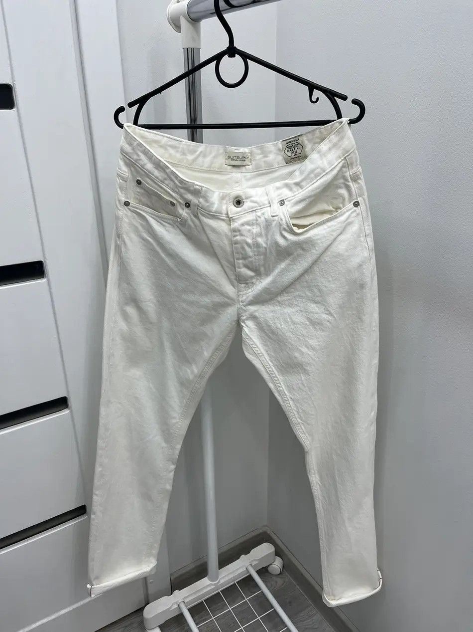 Suitsupply Suitsupply White Slim Straight Selvedge Denim Jeans Size US 32 / EU 48 - 1 Thumbnail