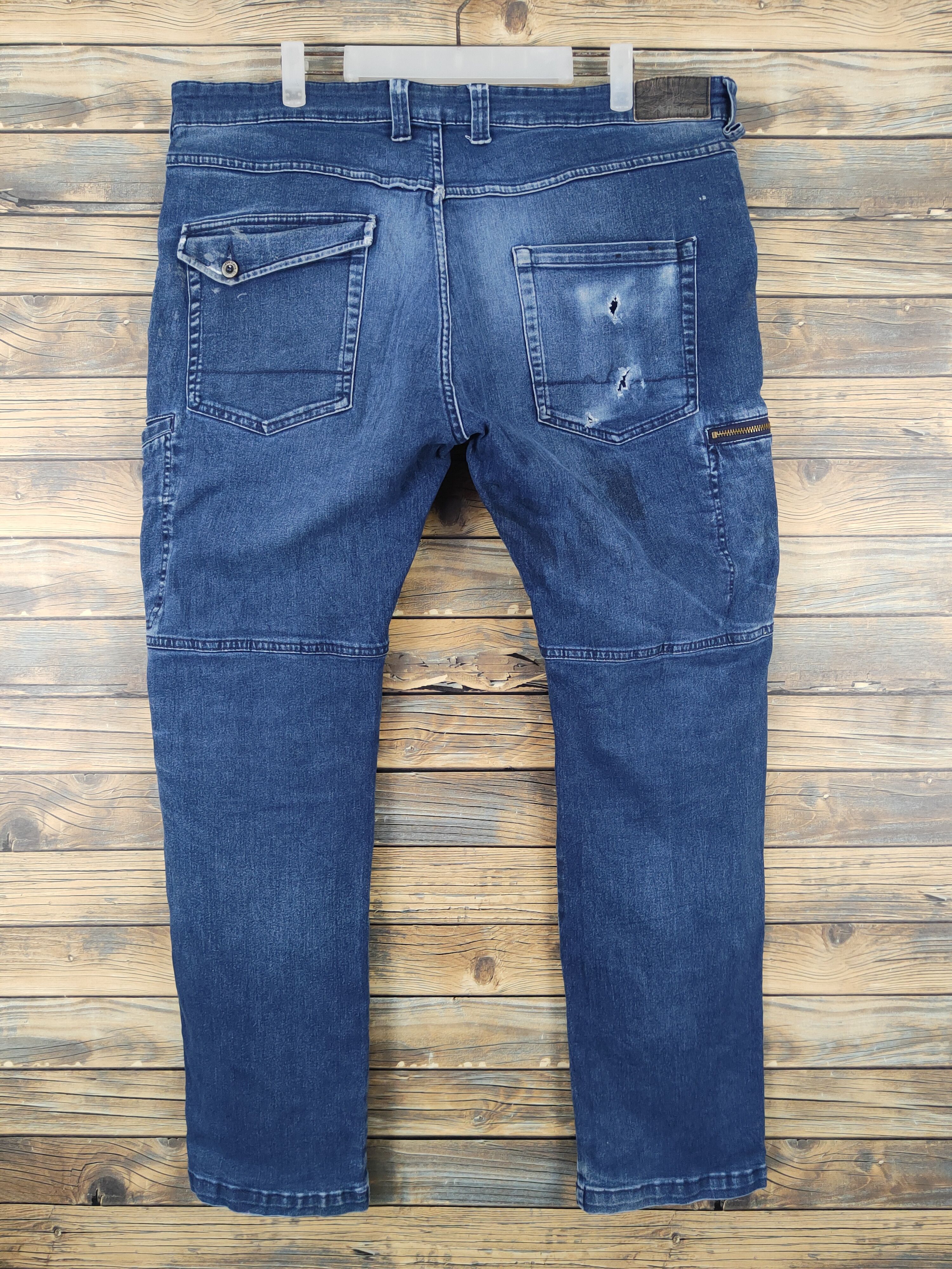 Japanese Brand FieldCore Dark Blue Distressed Ripped Jeans #W1979 Size US 39 - 7 Thumbnail