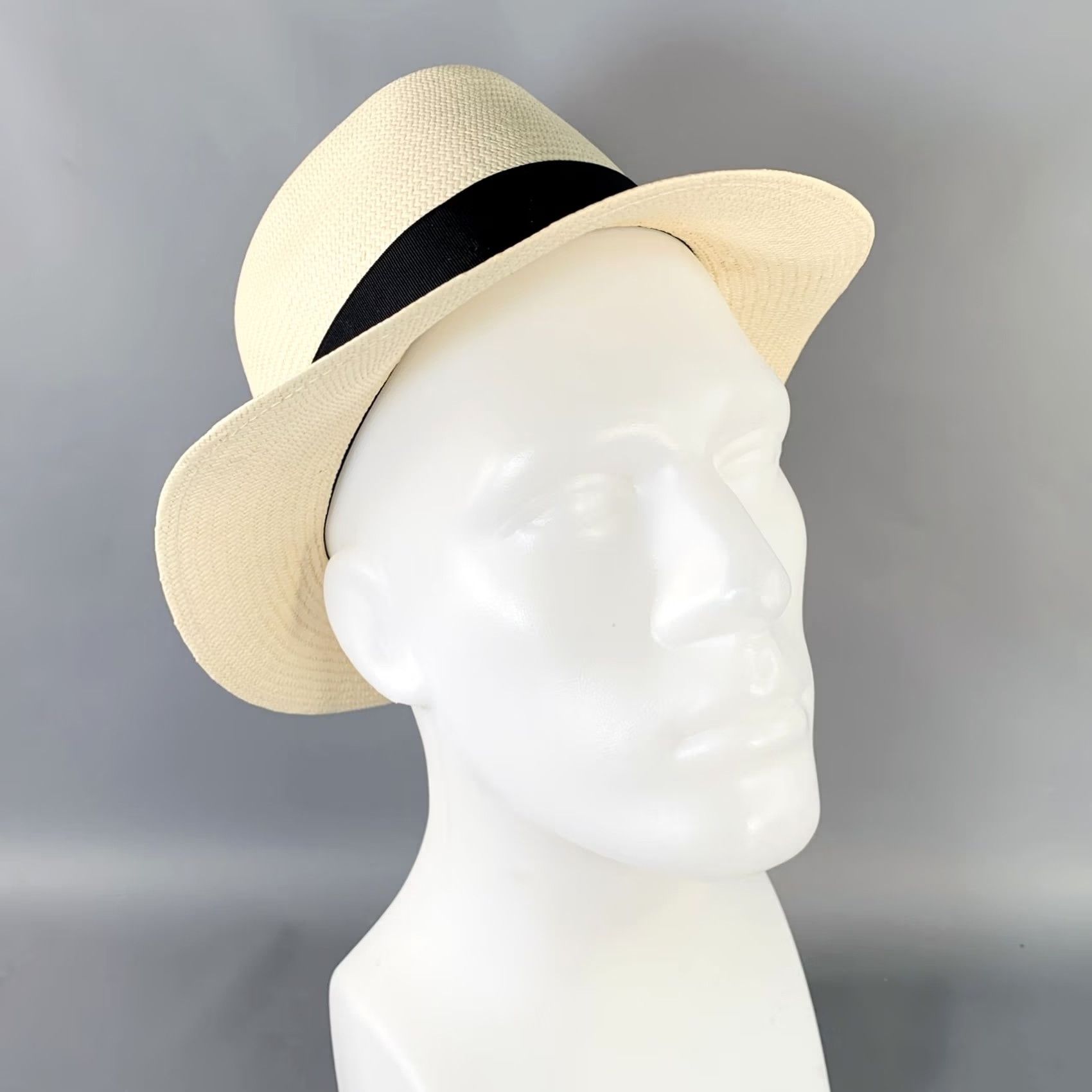 Borsalino BORSALINO Straw Fedora Beige Black Size S Mens Size ONE SIZE - 2 Thumbnail
