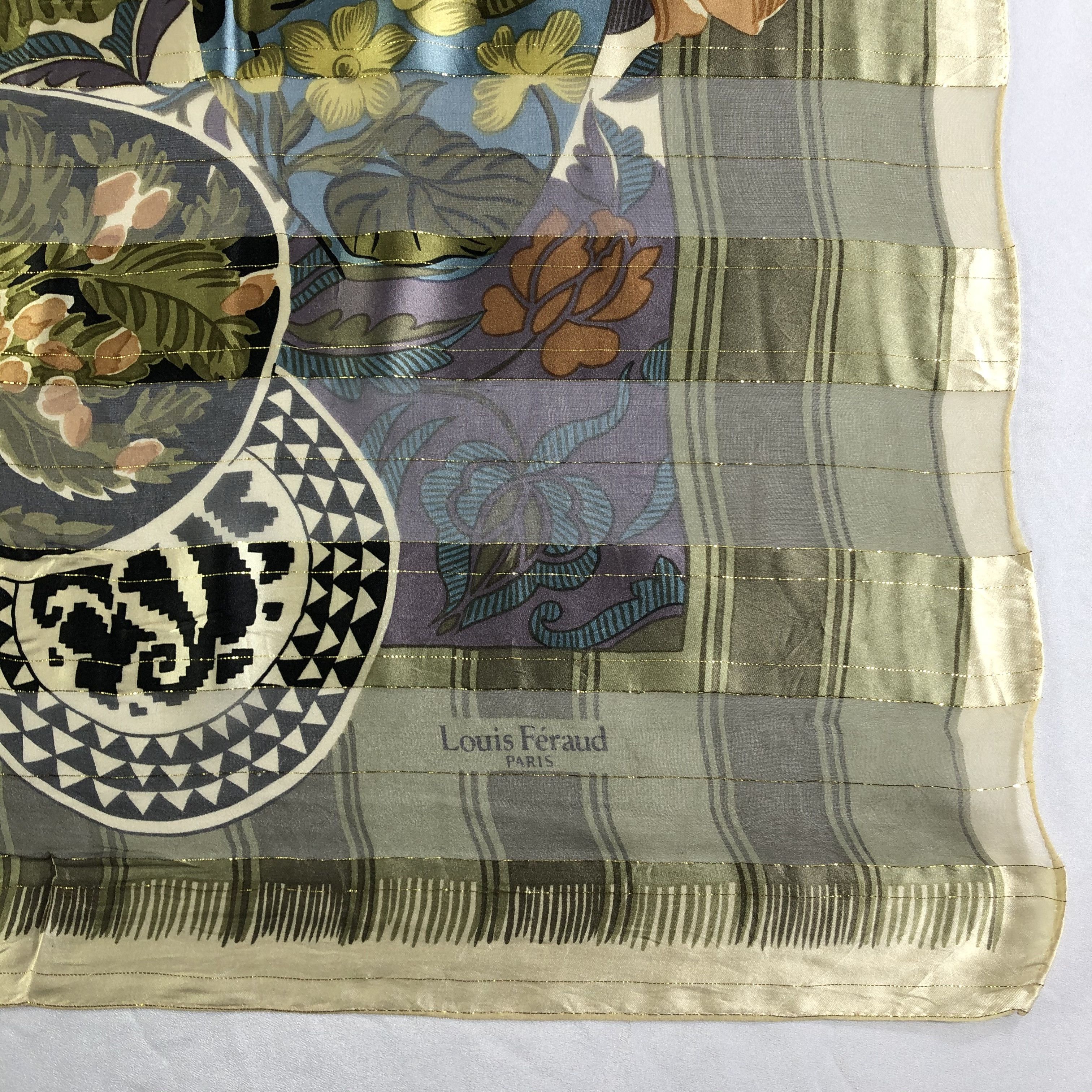 Louis Feraud × Vintage Vintage Louis Feruad Silk Scarf Size ONE SIZE - 4 Thumbnail