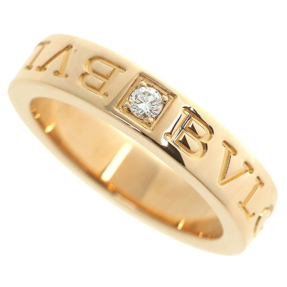 Bvlgari Bvlgari Bvlgari K18PG Diamond Double Logo Ring Metal Ring in Excellent Condition Size ONE SIZE - 1 Thumbnail