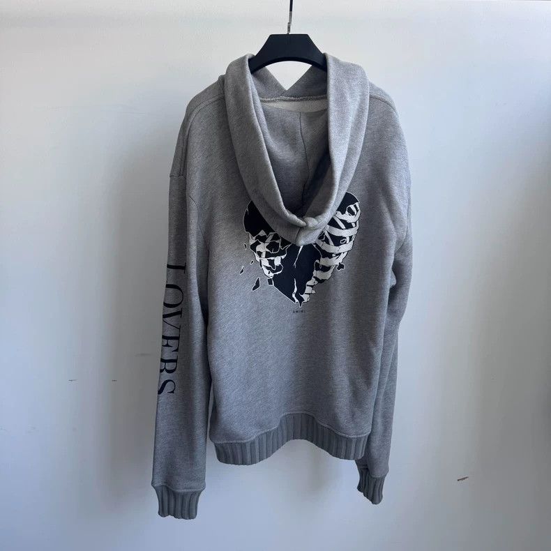 Amiri Amiri genuine grey heartbreak hoodie Size US S / EU 44-46 / 1 - 1 Thumbnail