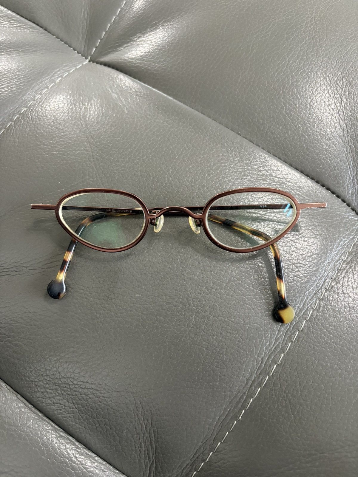 l.a.Eyeworks L.A. Eyeworks MINI 414 Oval Metal Eyeglasses Size ONE SIZE - 10 Thumbnail
