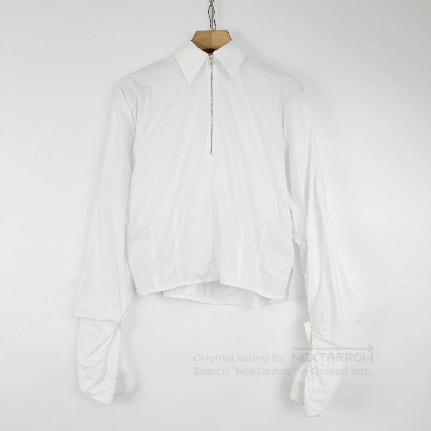 Celine Celine White Stand Collar Zip Shirt. Size XS / US 0-2 / IT 36-38 - 1 Thumbnail