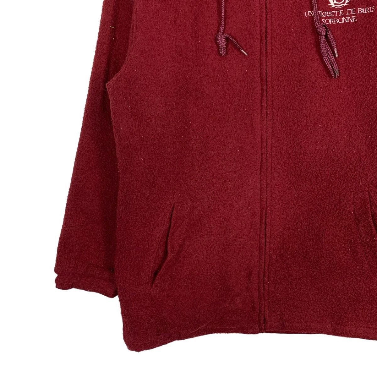 Vintage Univesite De Paris Surbonne Red Fleece Hoodie #1083-C49 Size US M / EU 48-50 / 2 - 3 Thumbnail