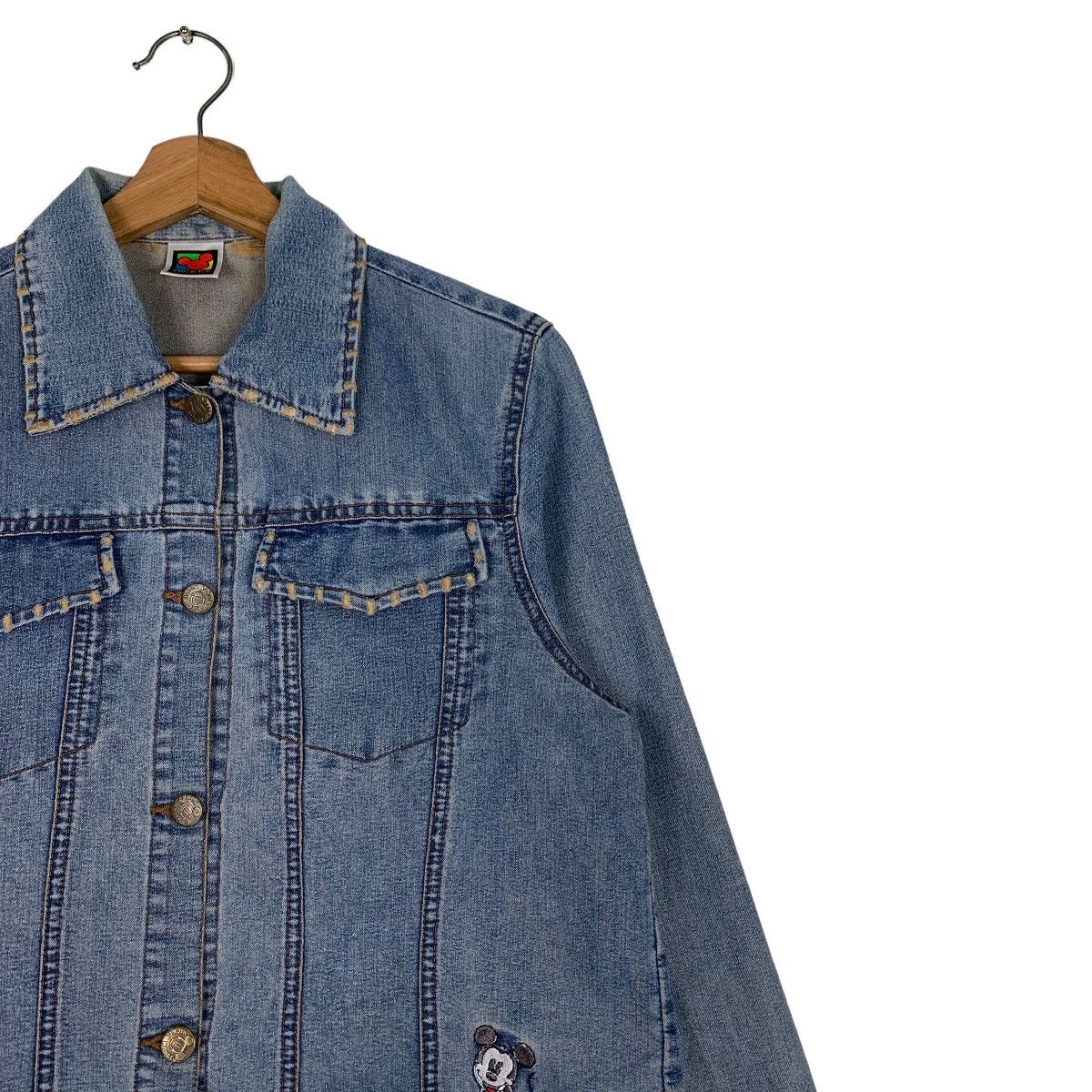 Disney Disney Mickey Mouse Big Face Logo Denim Jacket #0499-C23 Size M / US 6-8 / IT 42-44 - 7 Thumbnail