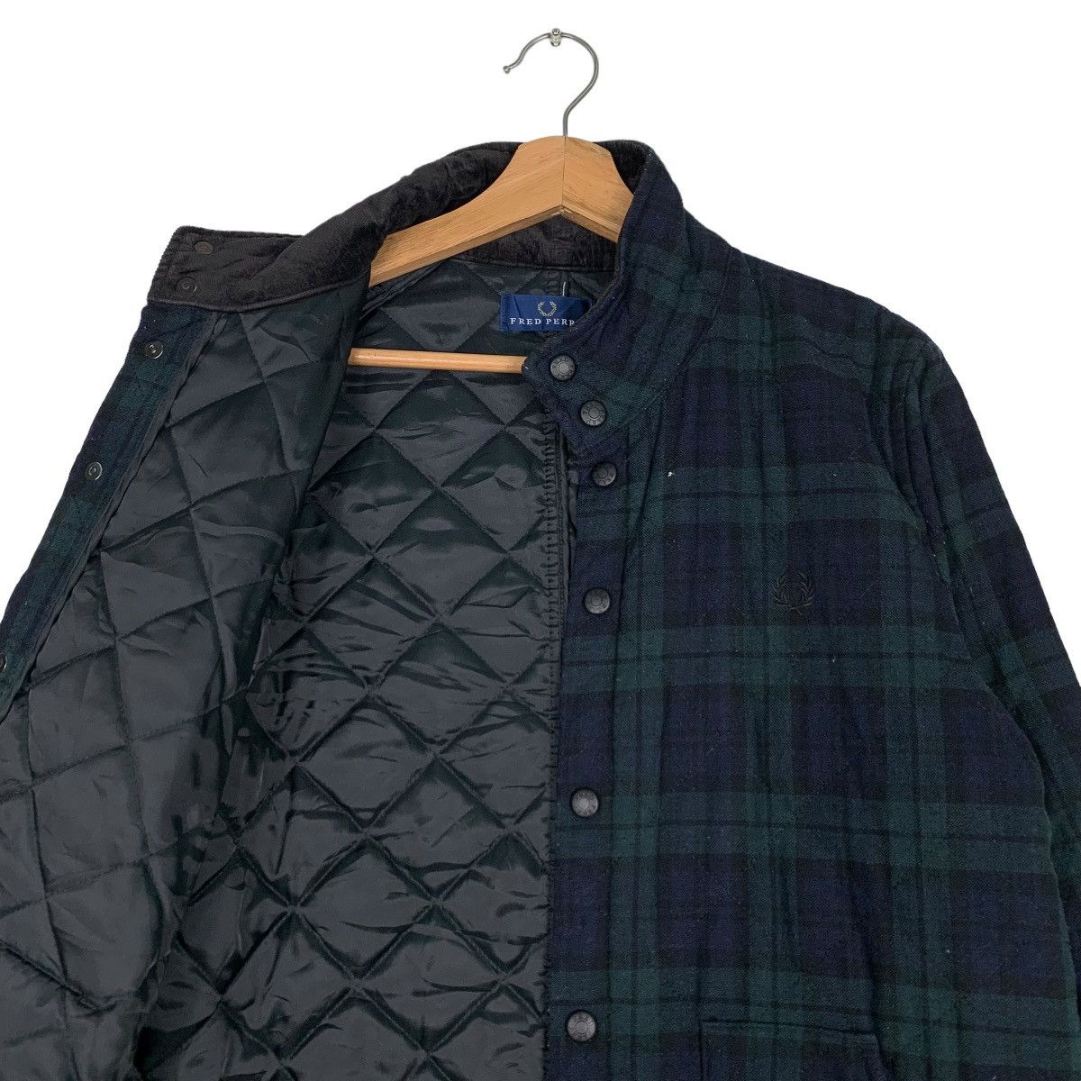 Fred Perry FRED PERRY Tartan Quilted Lined Wool Jacket #0475-C22 Size US M / EU 48-50 / 2 - 10 Thumbnail