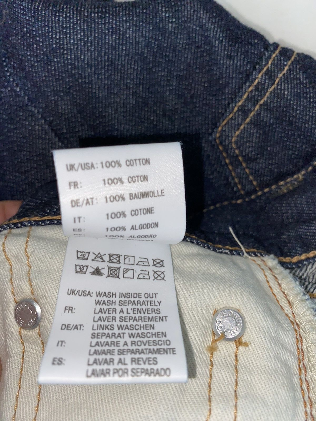 Edwin EDWIN Jeans LOOSE TAPERED 13OZ - PURE INDIGO KAIHARA 28x32 Size US 28 / EU 44 - 9 Thumbnail