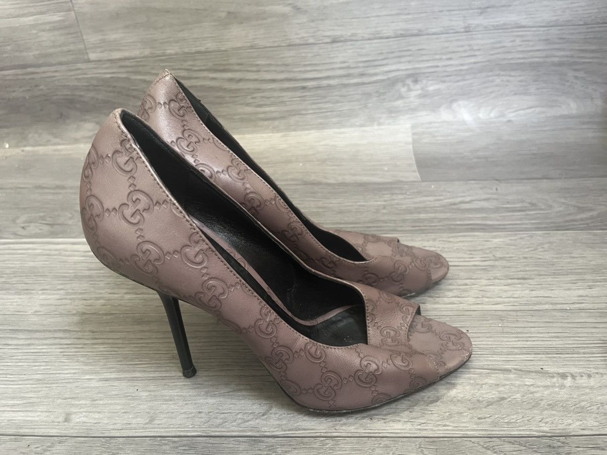 Gucci Gucci gg monogram open toe heel sz 38 Size US 8 / IT 38 - 5 Thumbnail